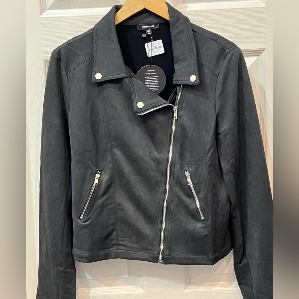 New with tags gray suede moto jacket size XL